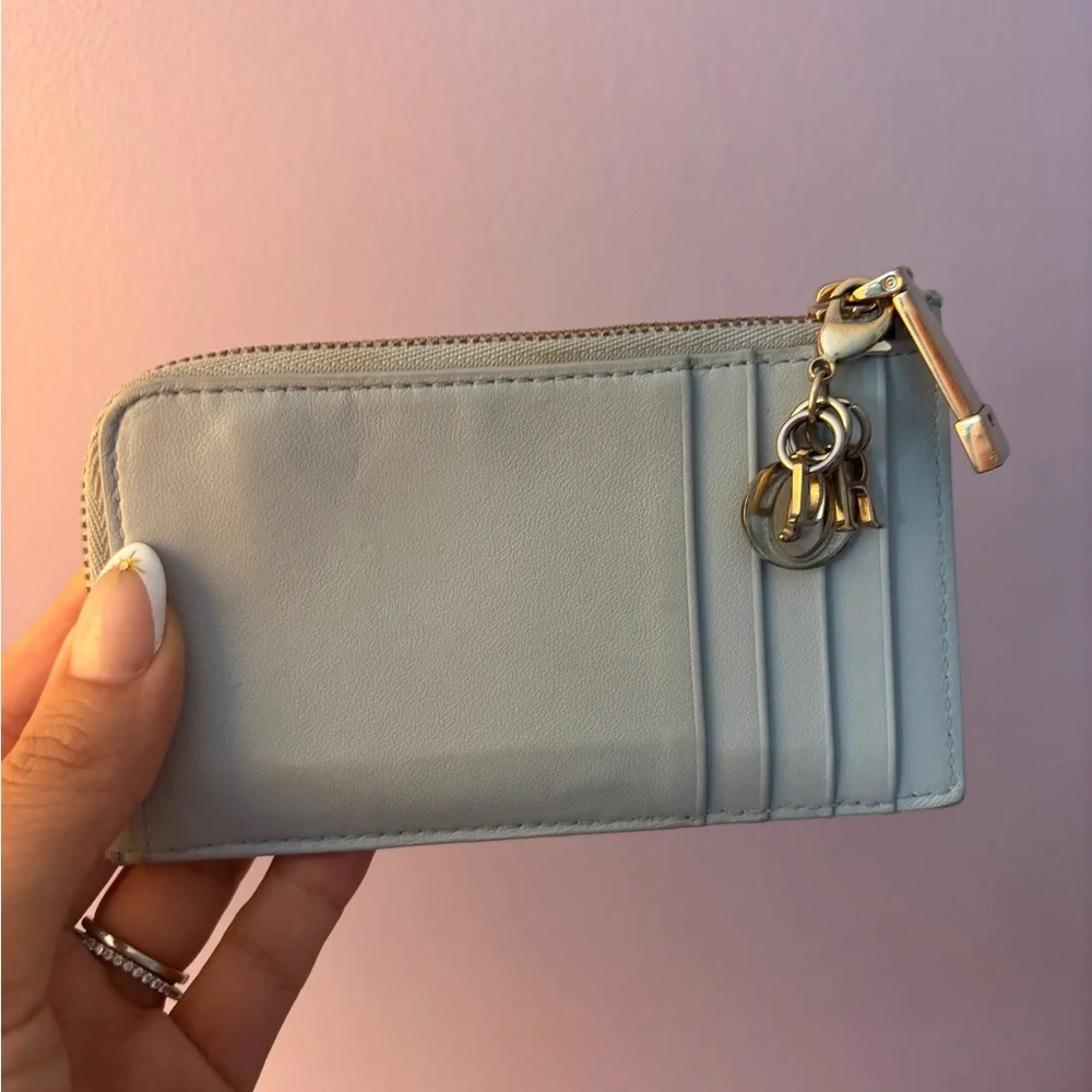 Dior Cannage Quilted Leather Card Holder Grey Wallet – Great Condition Auth - Picture 5 of 5